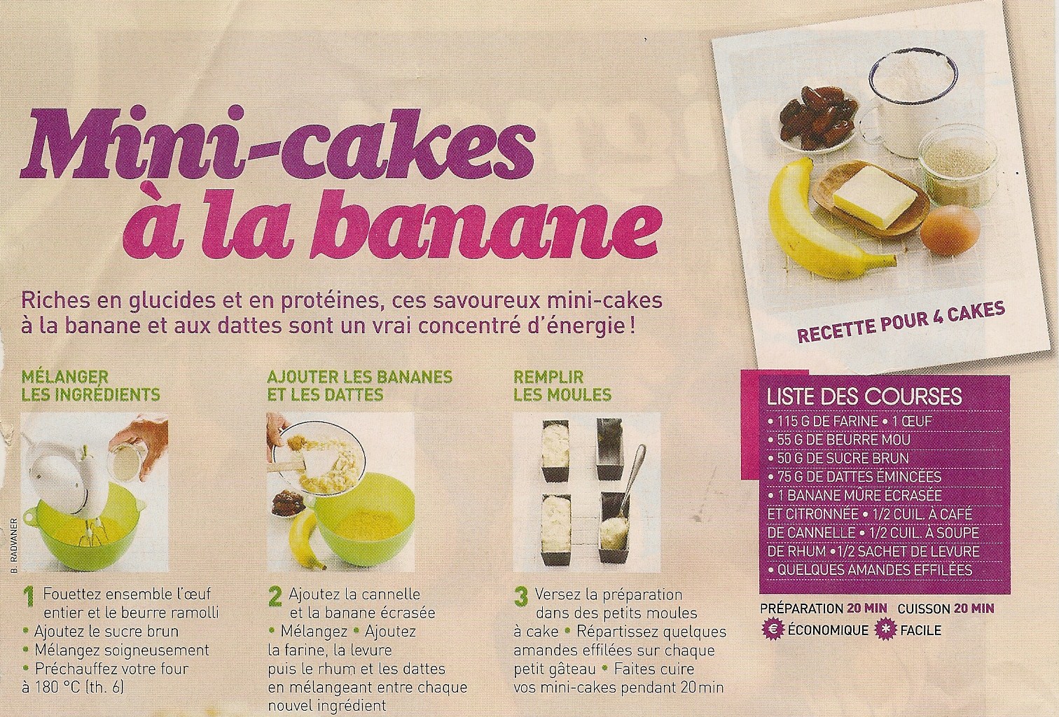 Cuisine - Mini cakes banane