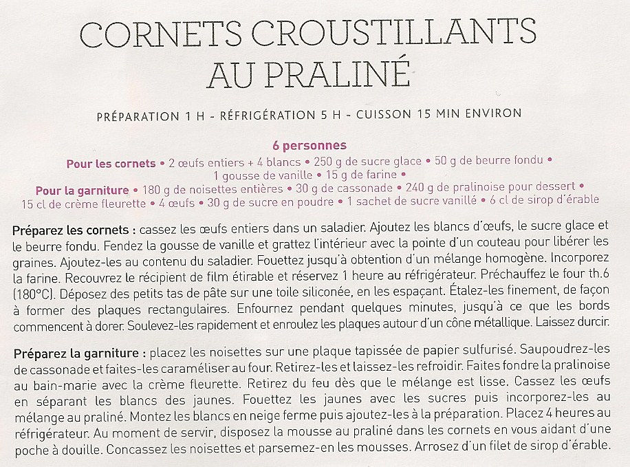 Cuisine - Cornets croustillants