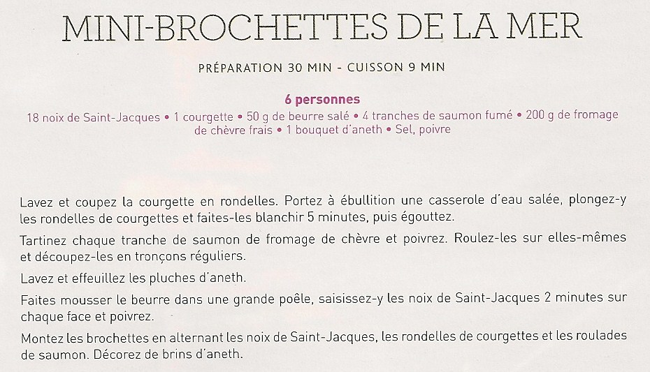 Cuisine - Mini brochettes